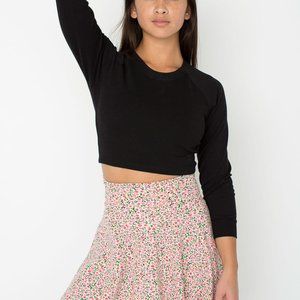 American Apparel Pink Floral Circle Skirt